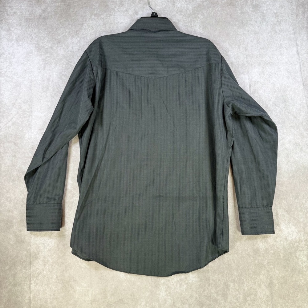 Ely Cattleman Shirt Men 16.5 34 Large Black Pearl Snap Long Sleeve Western Rodeo - Picture 2 of 9